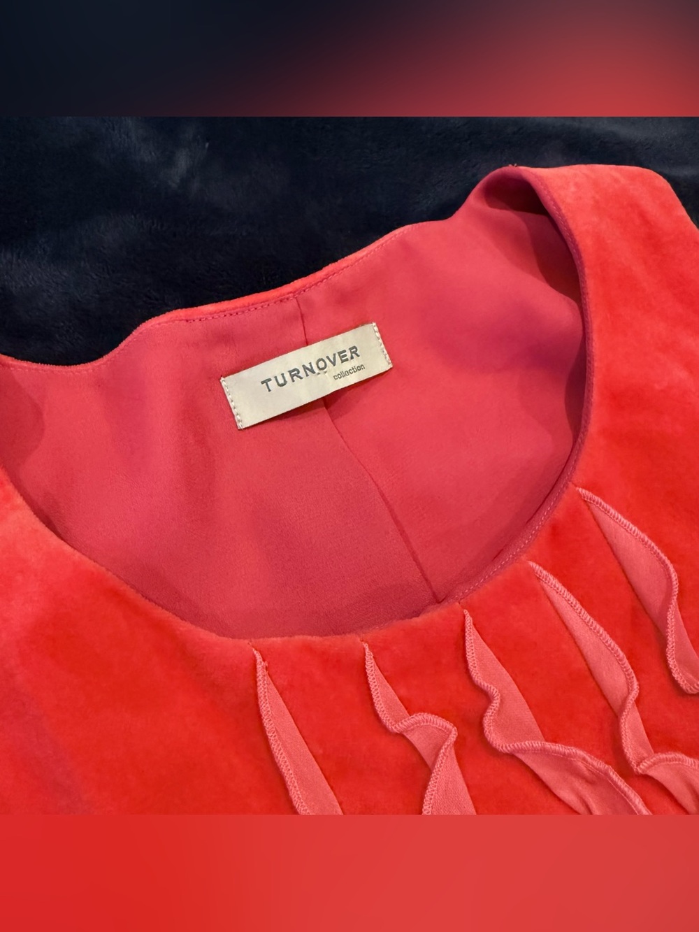 Sleeveless Red Ruffled Front Tank Top - Picture 2 of 5